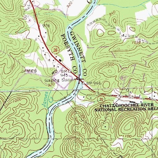 Topographic Map of Orrs Ferry (historical), GA