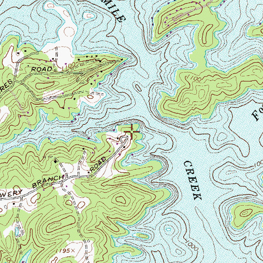 Topographic Map of Shadburn Ferry Access Point, GA