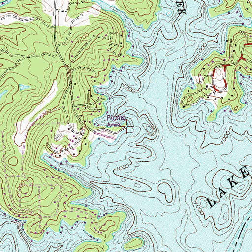 Topographic Map of Tidwell Access Point, GA