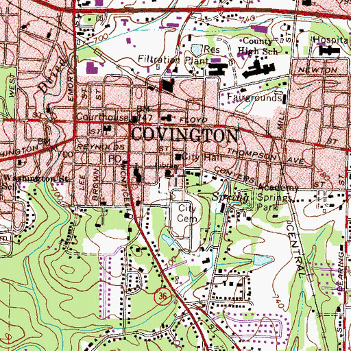 Topographic Map of Baker Field Park, GA