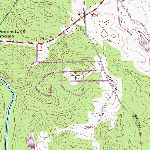 Topographic Map of Barrington, GA