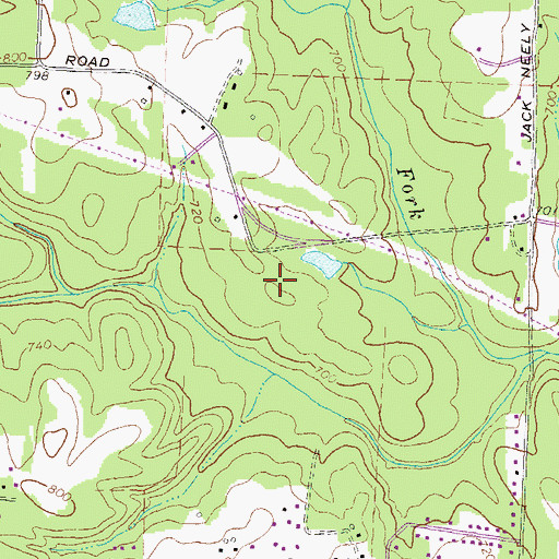 Topographic Map of Beaver Creek, GA