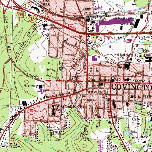 Topographic Map of Bethlehem Baptist Church, GA