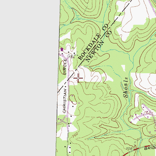 Topographic Map of Brandy Shoals, GA