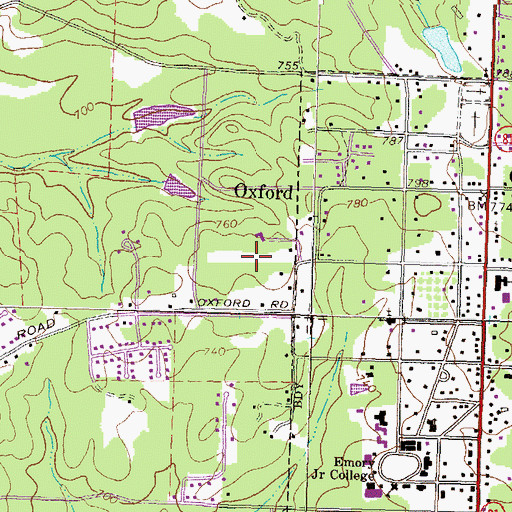 Topographic Map of Cambridge Forest, GA