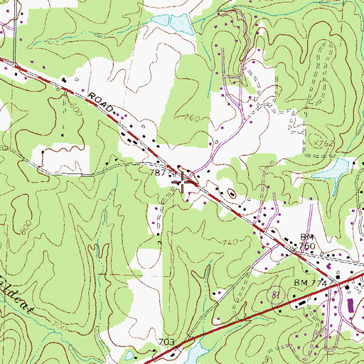 Topographic Map of Canaan Baptist Church, GA