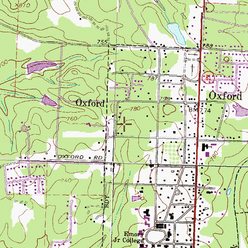 Topographic Map of Cedar Ridge, GA