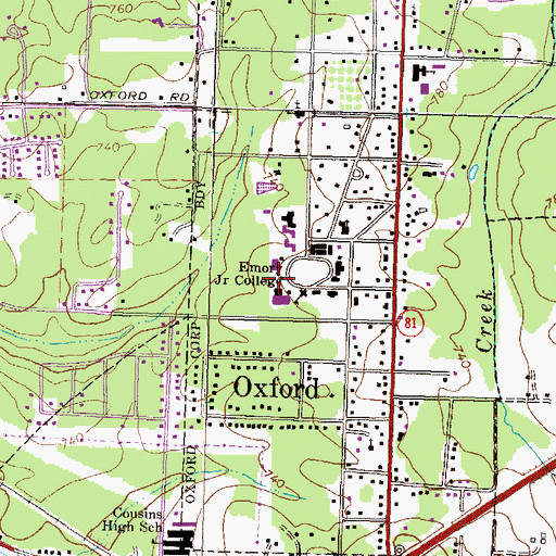 Topographic Map of Confederate Soldiers Cemetery, GA