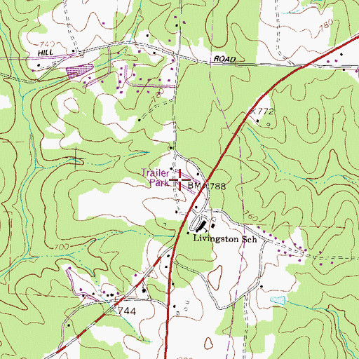 Topographic Map of Country Acres Mobile Home Park, GA