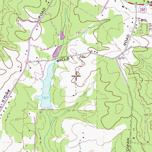 Topographic Map of Country Wood, GA