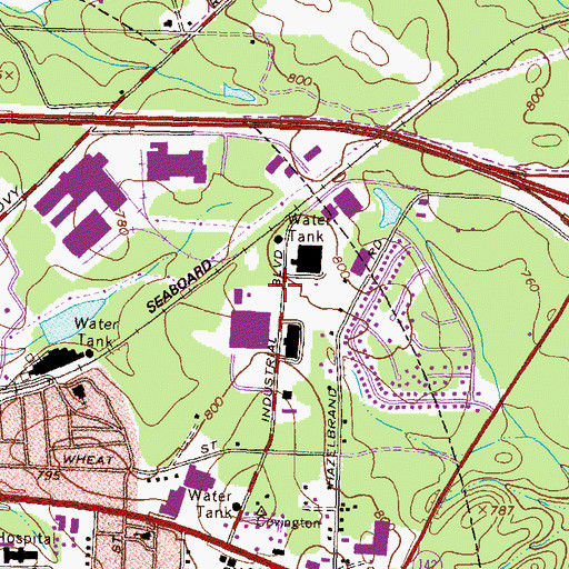 Topographic Map of Covington-Newton County Industrial Park, GA