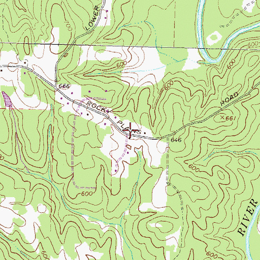 Topographic Map of Creekwood Estates, GA