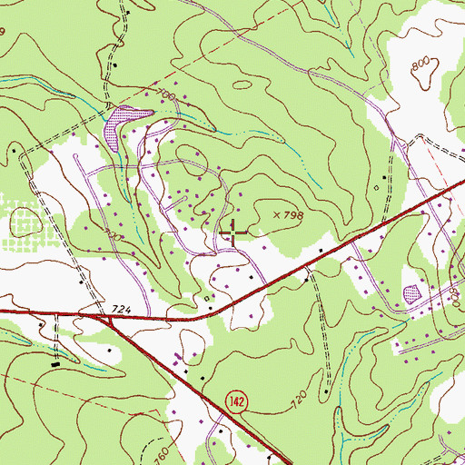 Topographic Map of Deerfield, GA