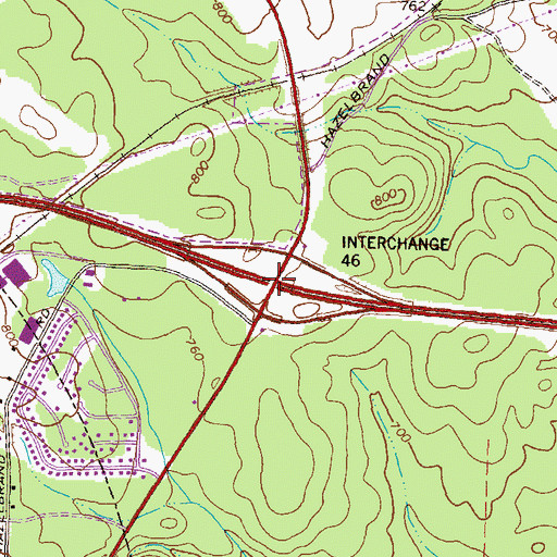 Topographic Map of Exit 46, GA