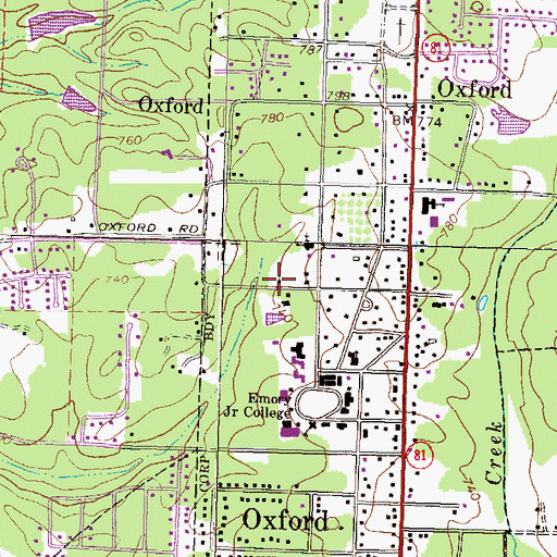 Topographic Map of Florida Hall, GA