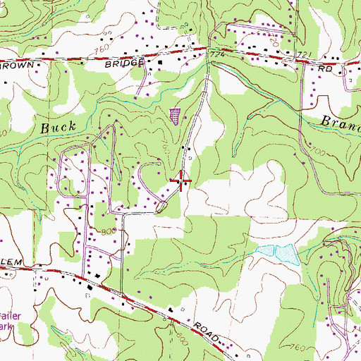 Topographic Map of Fox Meadows, GA
