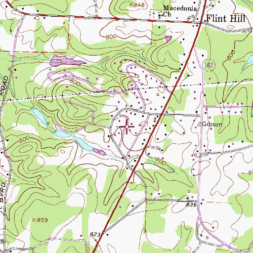 Topographic Map of Greenwood Acres, GA