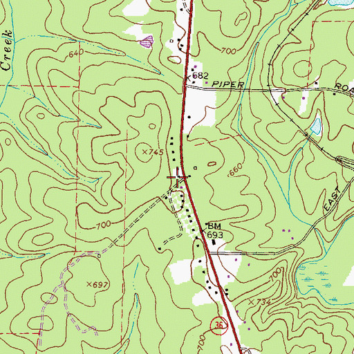 Topographic Map of Harmony Church, GA