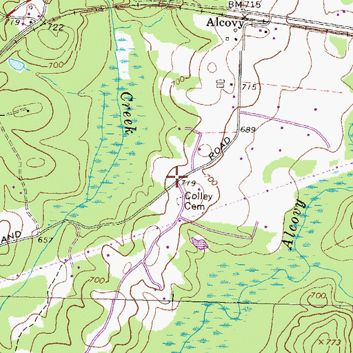 Topographic Map of Hazelbrand Acres, GA