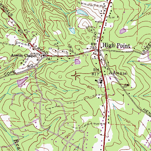 Topographic Map of Highpoint Forest, GA