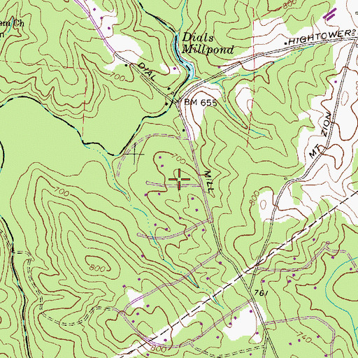 Topographic Map of Hightower Forest, GA