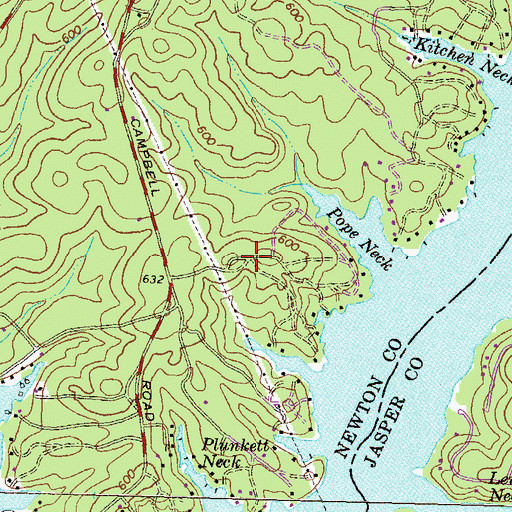 Topographic Map of Idlewood, GA
