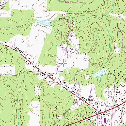 Topographic Map of Knights Landing, GA