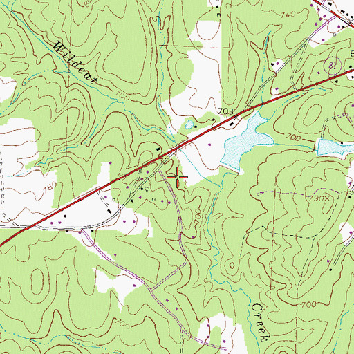 Topographic Map of Lakeside, GA
