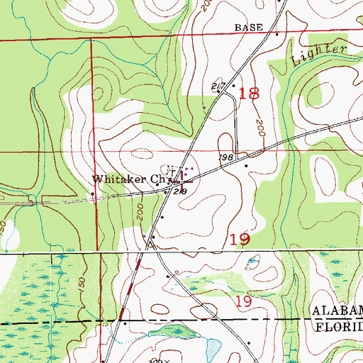 Topographic Map of Whitaker (historical), AL
