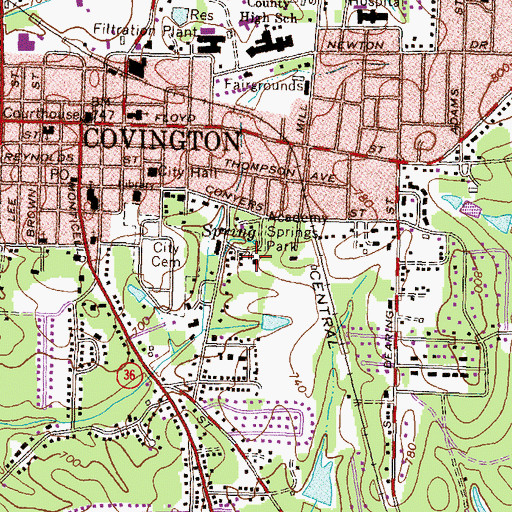 Topographic Map of Magnolia Terrace, GA