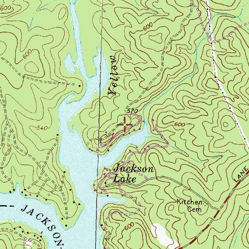 Topographic Map of Malcolm Woods, GA