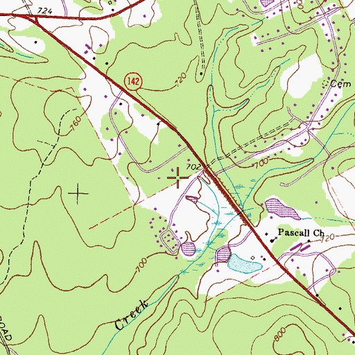 Topographic Map of Meadowbrook Mobile Home Park, GA