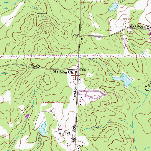 Topographic Map of Victory Church Cemetery, GA