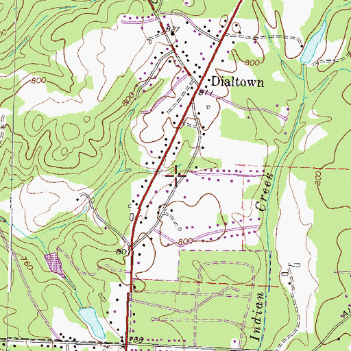 Topographic Map of Murphy Hills, GA