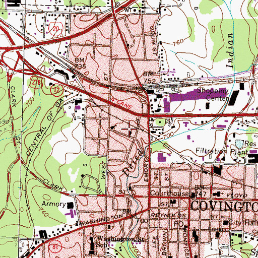 Topographic Map of Murray Christian Methodist Episcopal Church, GA
