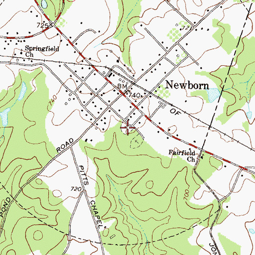 Topographic Map of Newborn City Cemetery, GA