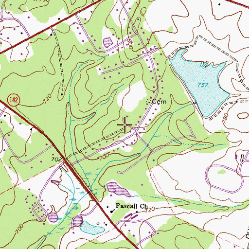 Topographic Map of Newton Ridge, GA