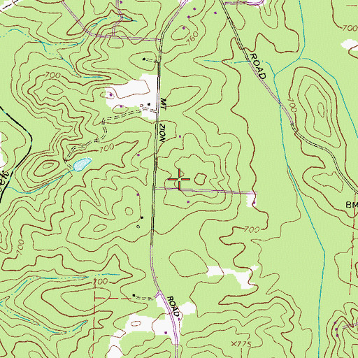 Topographic Map of North Conyers Farms, GA