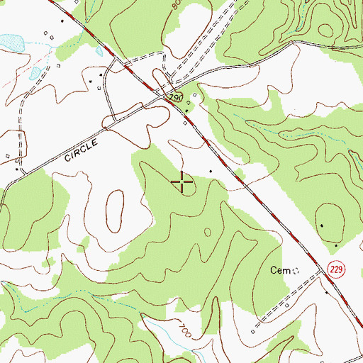 Topographic Map of Pine Grove, GA