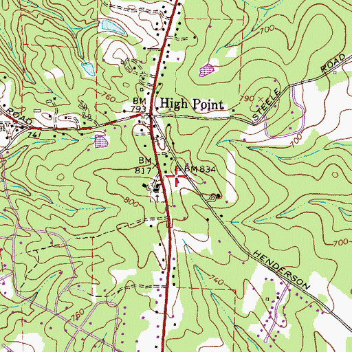Topographic Map of Pine Valley Mobile Home Park, GA