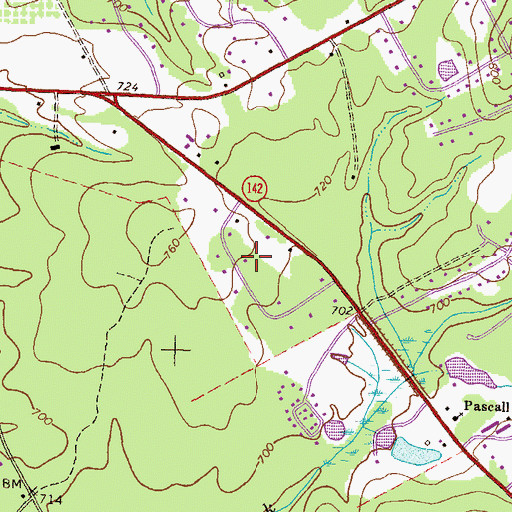 Topographic Map of Ridgeway, GA