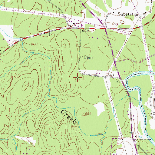 Topographic Map of River North, GA