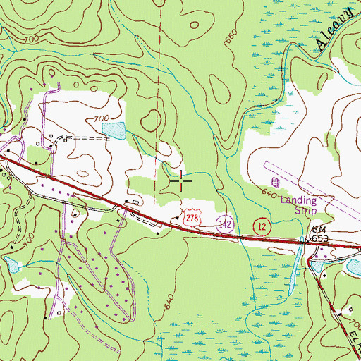 Topographic Map of Riverbend, GA