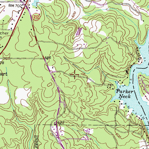 Topographic Map of Saddle Acres, GA