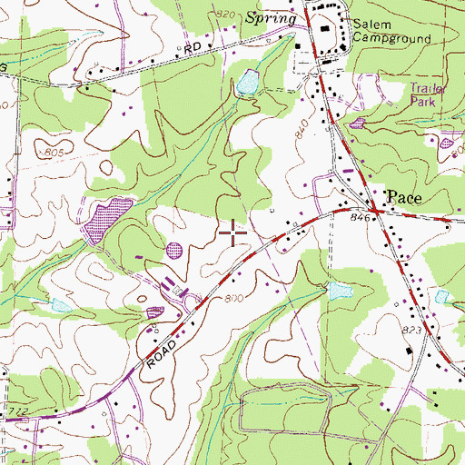 Topographic Map of Salem Meadows, GA