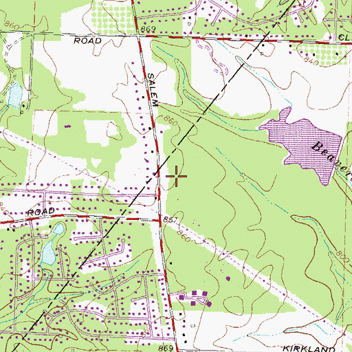 Topographic Map of Salem Place, GA