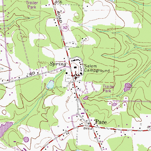 Topographic Map of Salem United Methodist Church, GA
