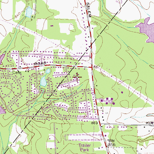 Topographic Map of Salem Village, GA