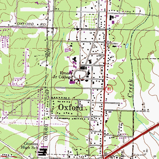 Topographic Map of Seney Hall, GA