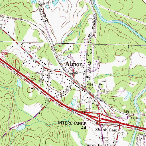 Topographic Map of Shiloh United Methodist Church, GA